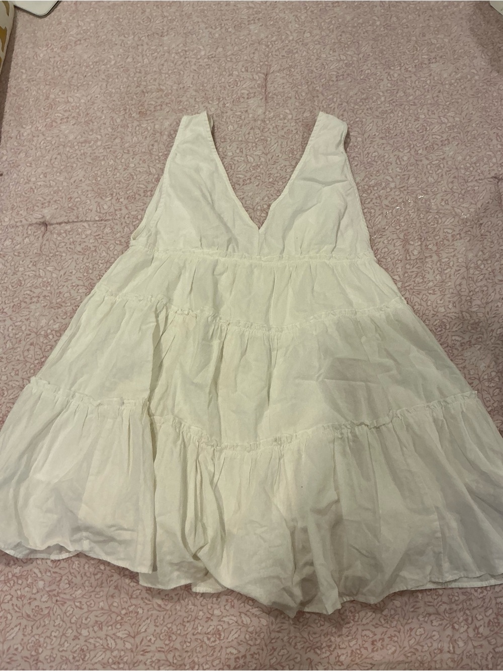 Princess Polly White Tiered Mini Dress